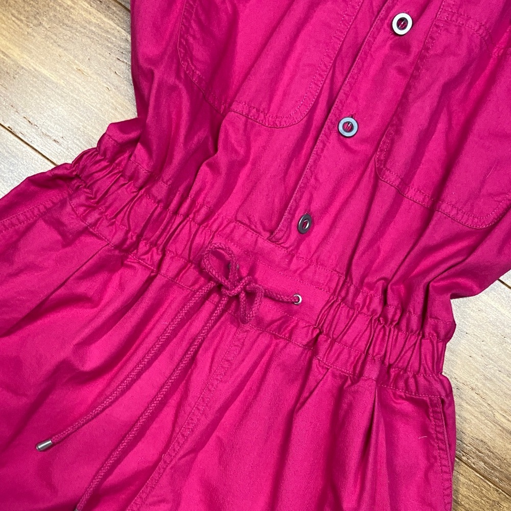 Vintage 80’s/90’s Lizwear 100% Cotton Vibrant Pink Button-Up Romper size M - Picture 4 of 6